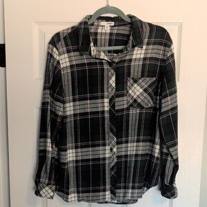 Sonoma Black and White Plaid Button Down Shirt